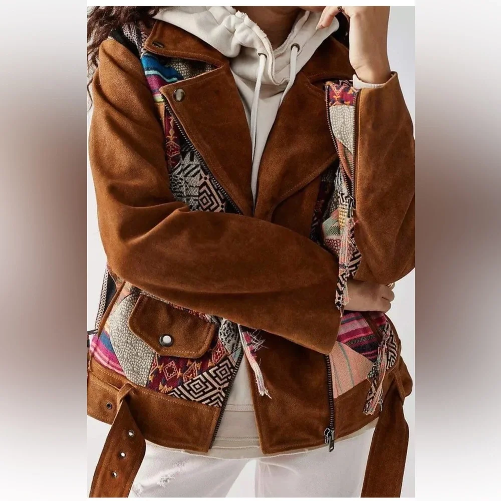 NWOT We The Free Vintage Style Cow Leather Jacket. S. Rare! $950 - Picture 7 of 15